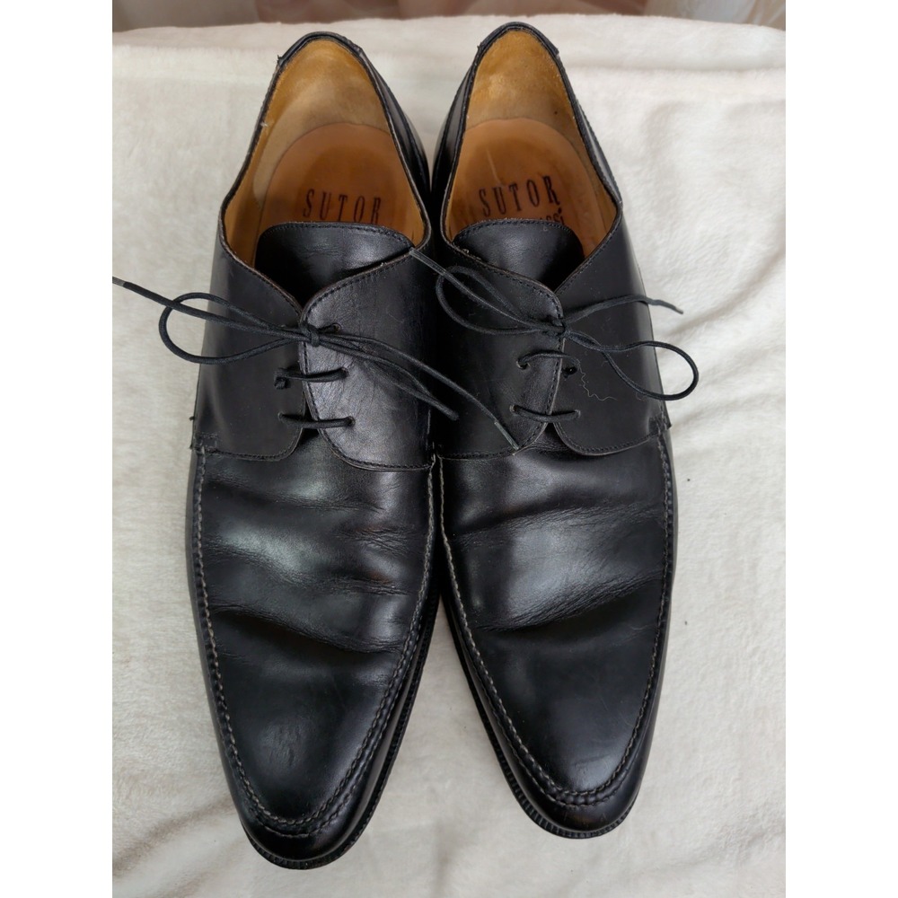 Sutor Mantellassi Black Leather Oxford Shoes